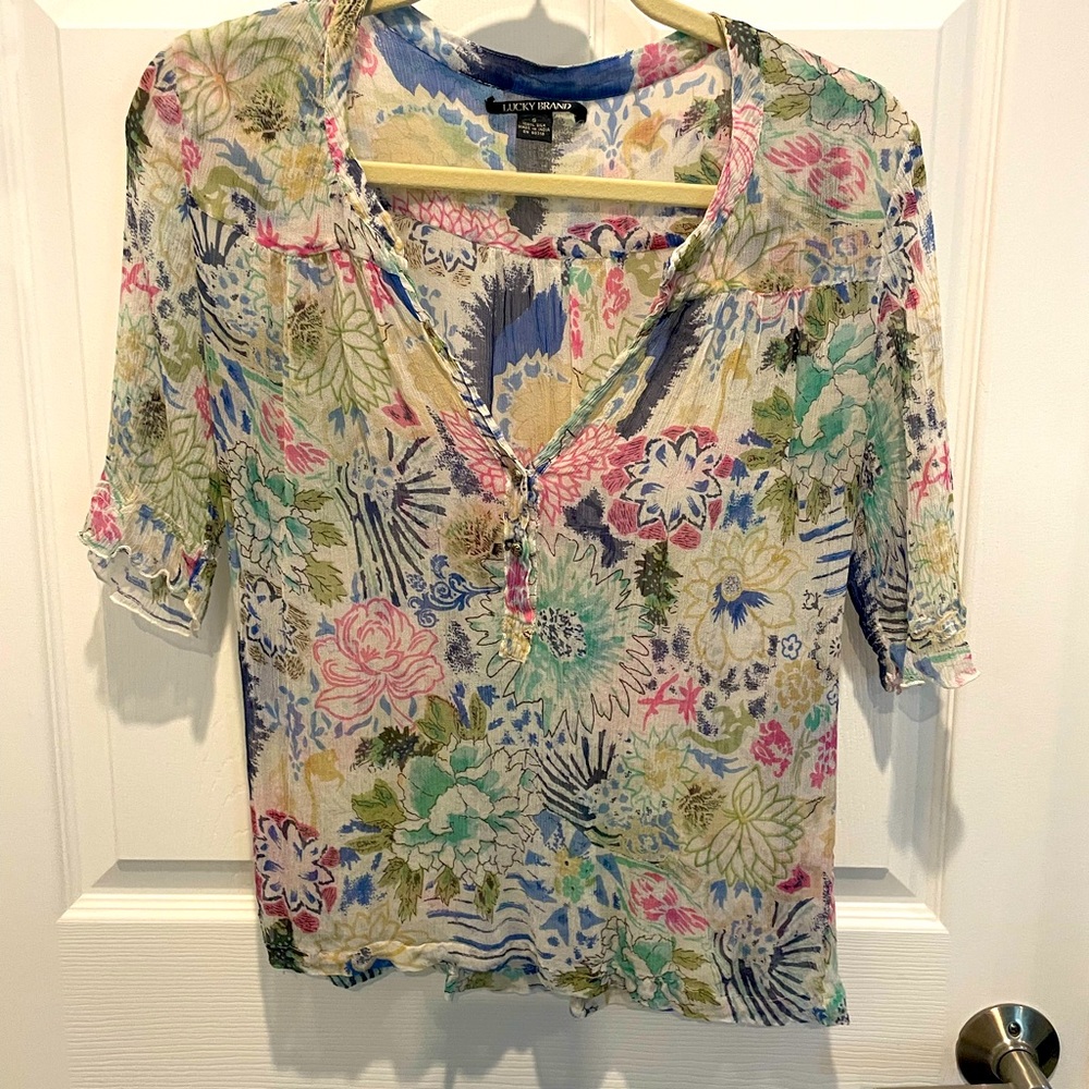 Colorful Lucky Brand blouse.
